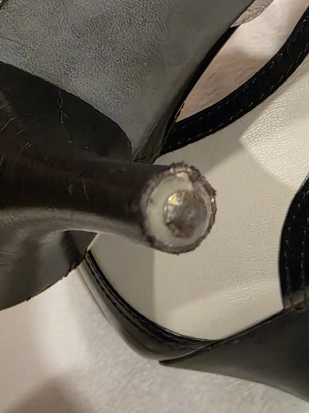 CHANEL Black and White Two-Tone Lace-Up Heels - Picture 7 of 9